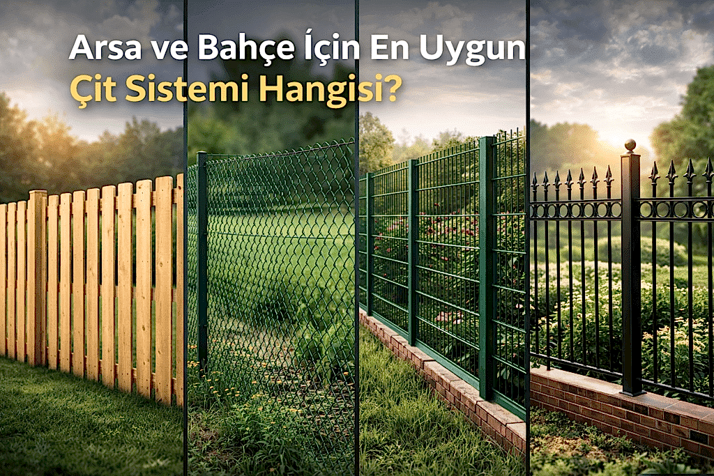 panel çit sistemleri ile çevrilmiş arsa ve bahçe güvenlik çiti uygulaması