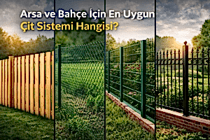 panel çit sistemleri ile çevrilmiş arsa ve bahçe güvenlik çiti uygulaması